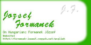 jozsef formanek business card