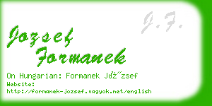 jozsef formanek business card